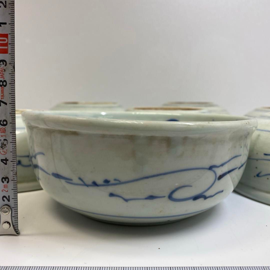 江戸後期 古伊万里 龍図鉢7客 蓋無木箱付 直径約16㎝ 東Y6