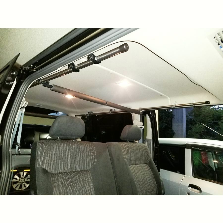 送料無料 NAMINORIKOZOU NV350 キャラバン GX サイドバー-スライドバー2本セット 2.2M サーフボード スノーボード 脚立 ルーフインナーバー ラゲッジレール