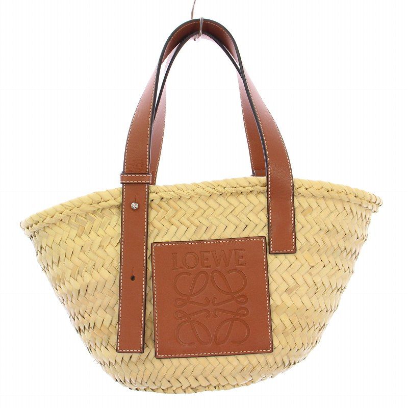 ロエベ LOEWE バスケットバッグ スモール ヤシの葉＆カーフ アナグラム