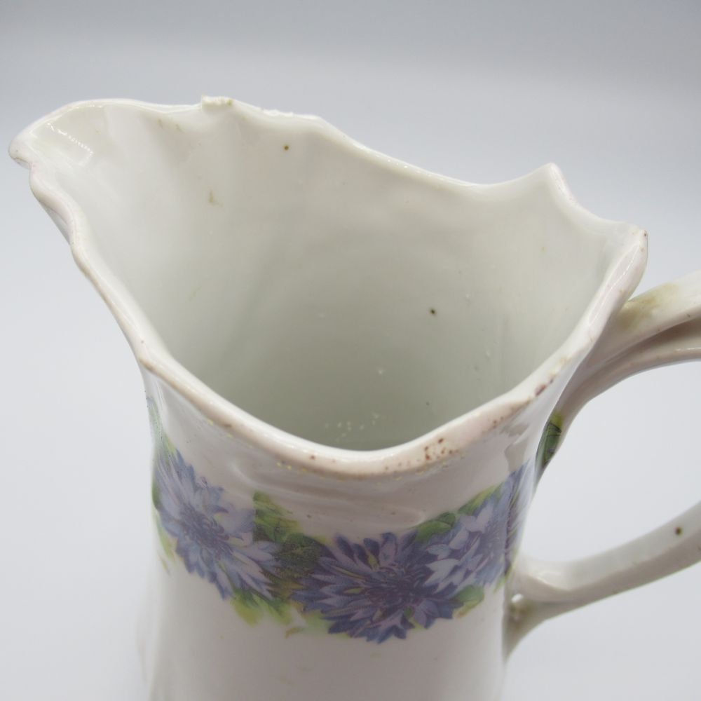アンティーク食器 メーカー不明 ミルクジャグ（クリーマー） 1920年頃 花柄 [14A319]