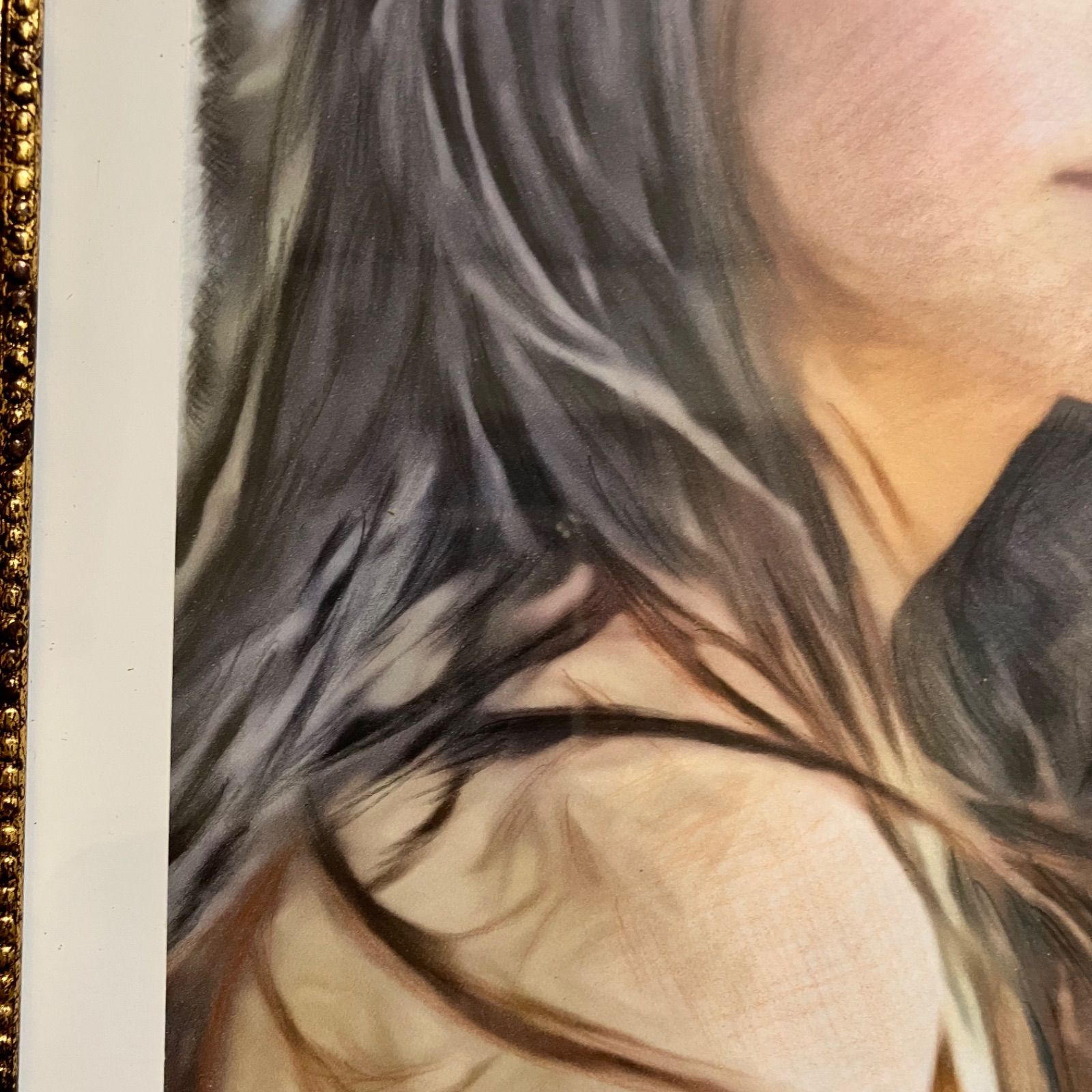 女優画20 額装品 額縁寸法32.7㎝×24.0㎝×1.5㎝ 定款付 京藤夏樹真作