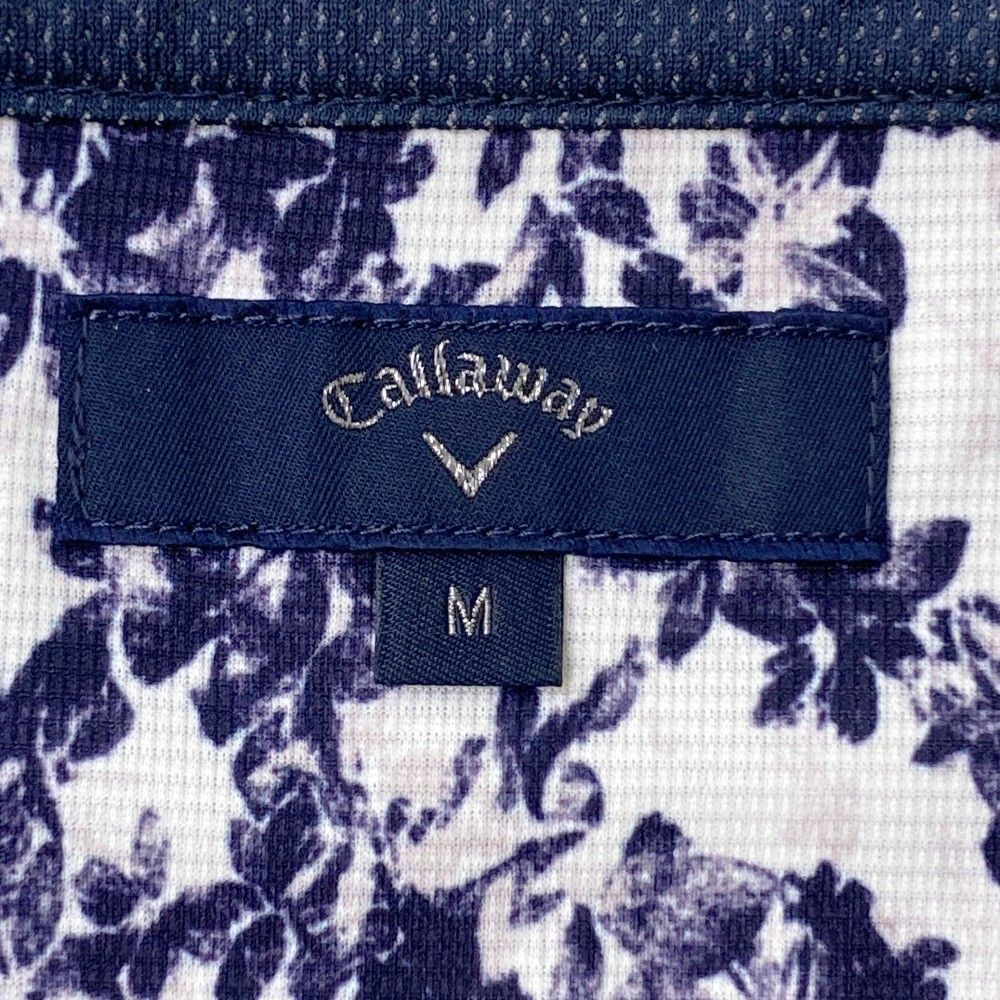 サイズ：M CALLAWAY キャロウェイ 半袖ポロシャツ 花柄 ネイビー