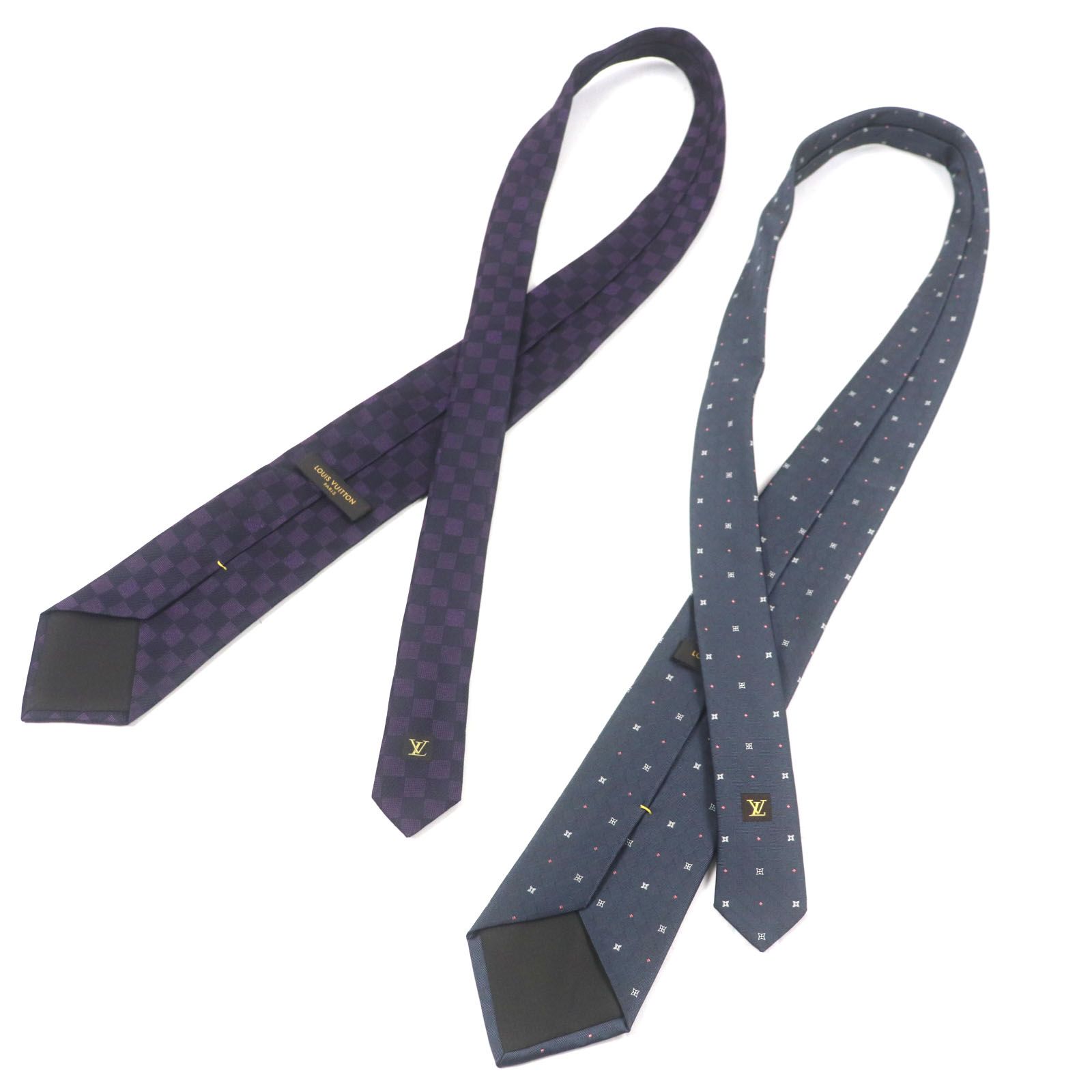 美品 ルイヴィトン Louis Vuitton ネクタイ シルク100% ダミエ 美品 LOUIS VUITTON ルイヴィトン シルク ダミエ モノグラム