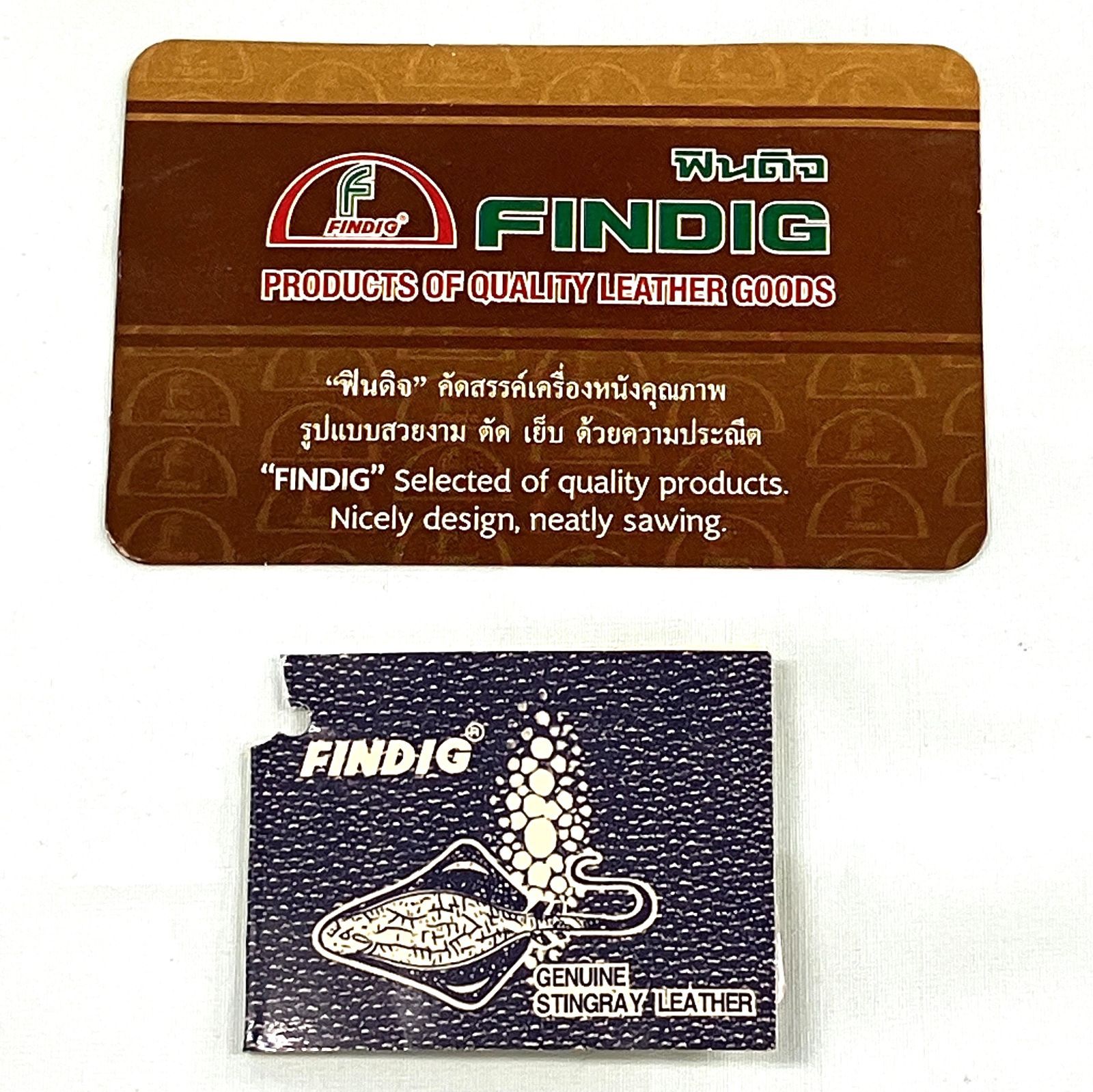 FINDIG 長財布 スティングレイ (エイ革) レッド ホワイト 花柄 