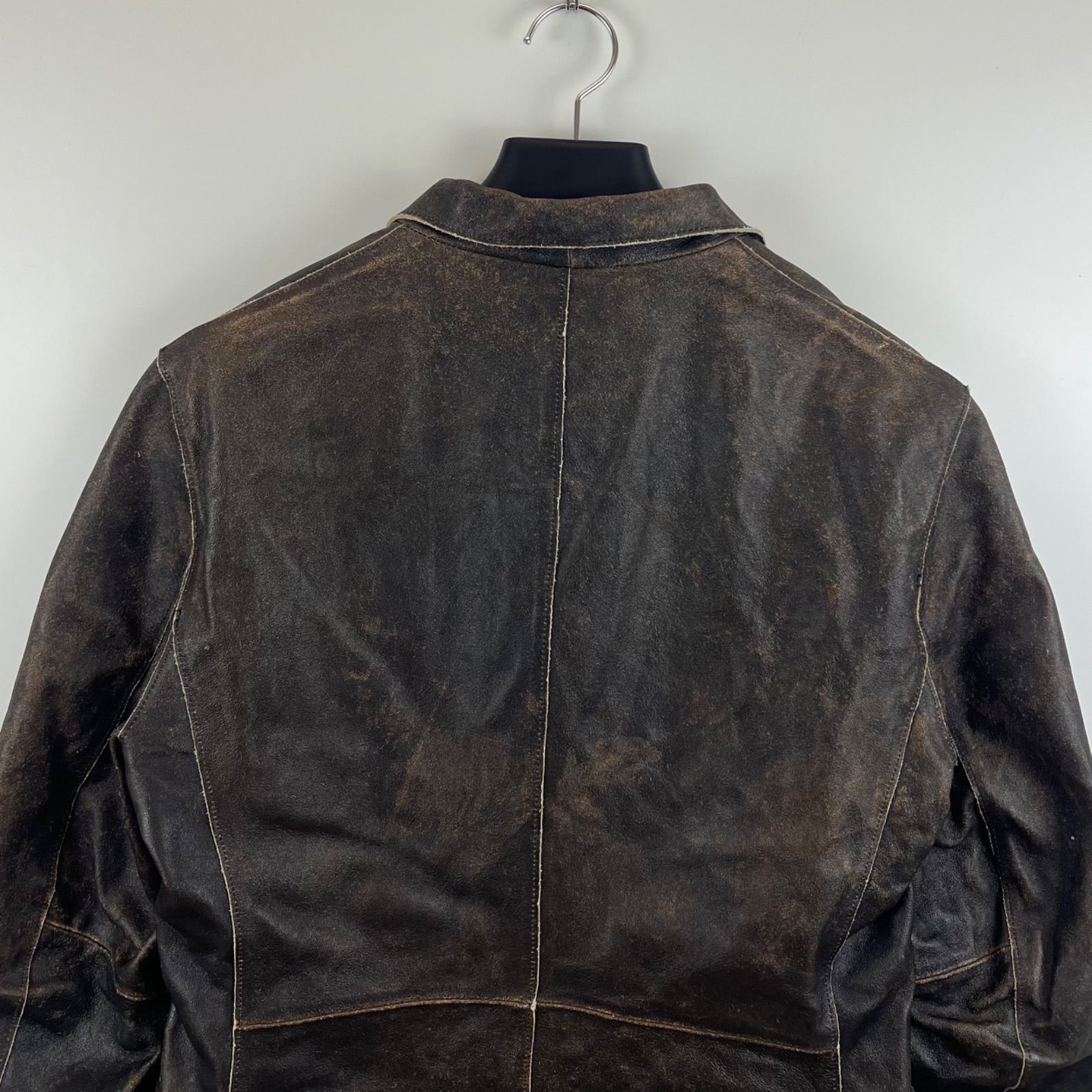 TETE HOMME 00s archive y2k grunge leather 3B jacket L テットオム