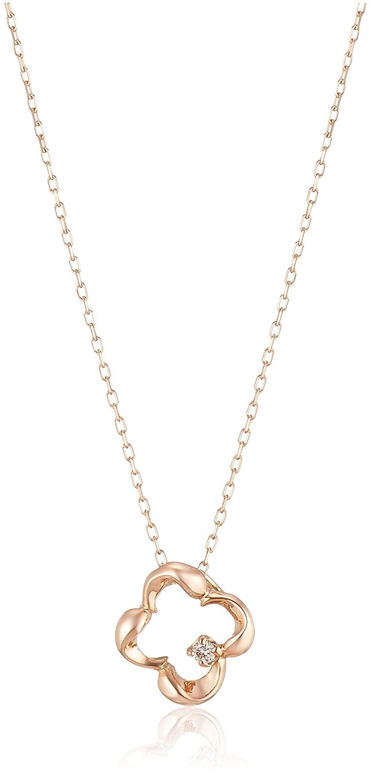 人気商品 フラワー ペンダントネックレス K10ピンクゴールド×ダイヤモンド CHD0112