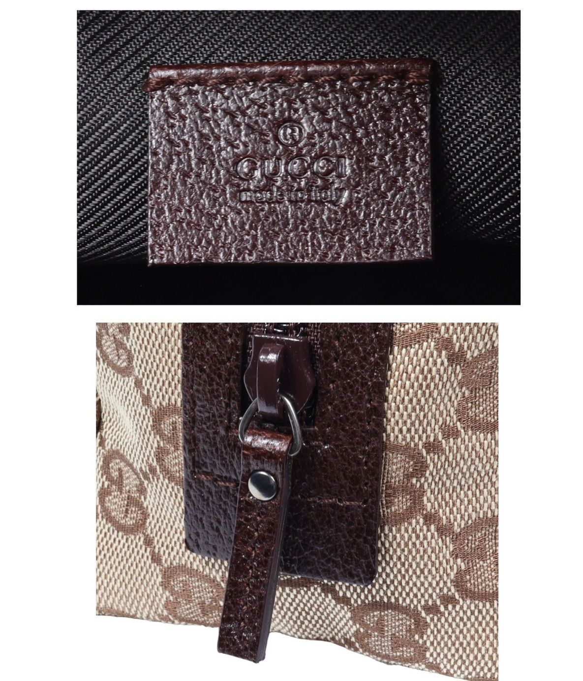 GUCCI グッチ ポーチ 29595 GGキャンバス レザー ベージュ
