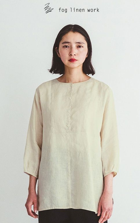 fog linen work フォグリネンワーク メイ シャツ エクルベージュ LWA490-571