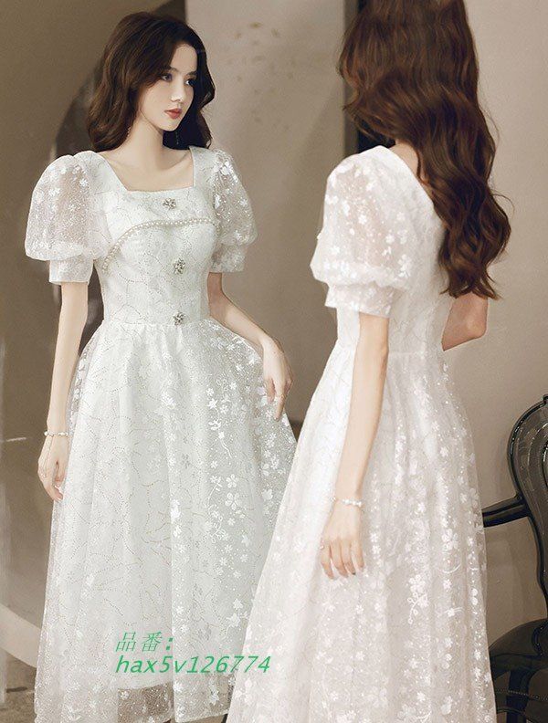 ドレス 大人 ピアノ 発表会 ミモレ丈 ぽっちゃり イブニングドレス 演奏会 ステージドレス 大きいサイズ Aライン ワンピース ピアノ発表会 袖付き hax 5 v 126774