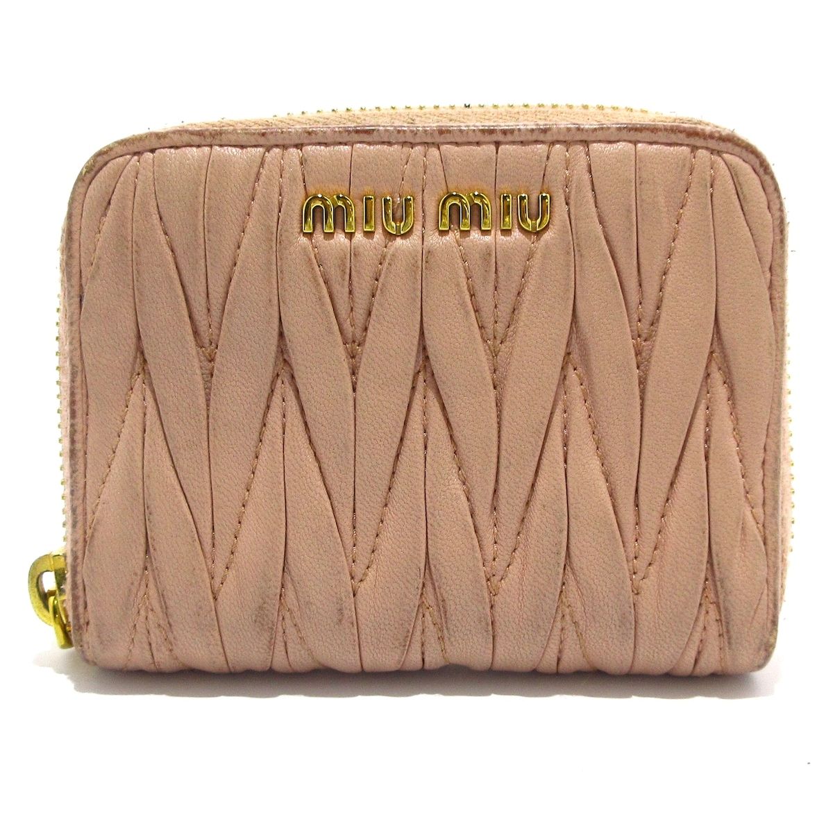 MIU MIU コインケース ピンクベージュ miumiu(ミュウミュウ) コインケース マテラッセ ピンクベージュ