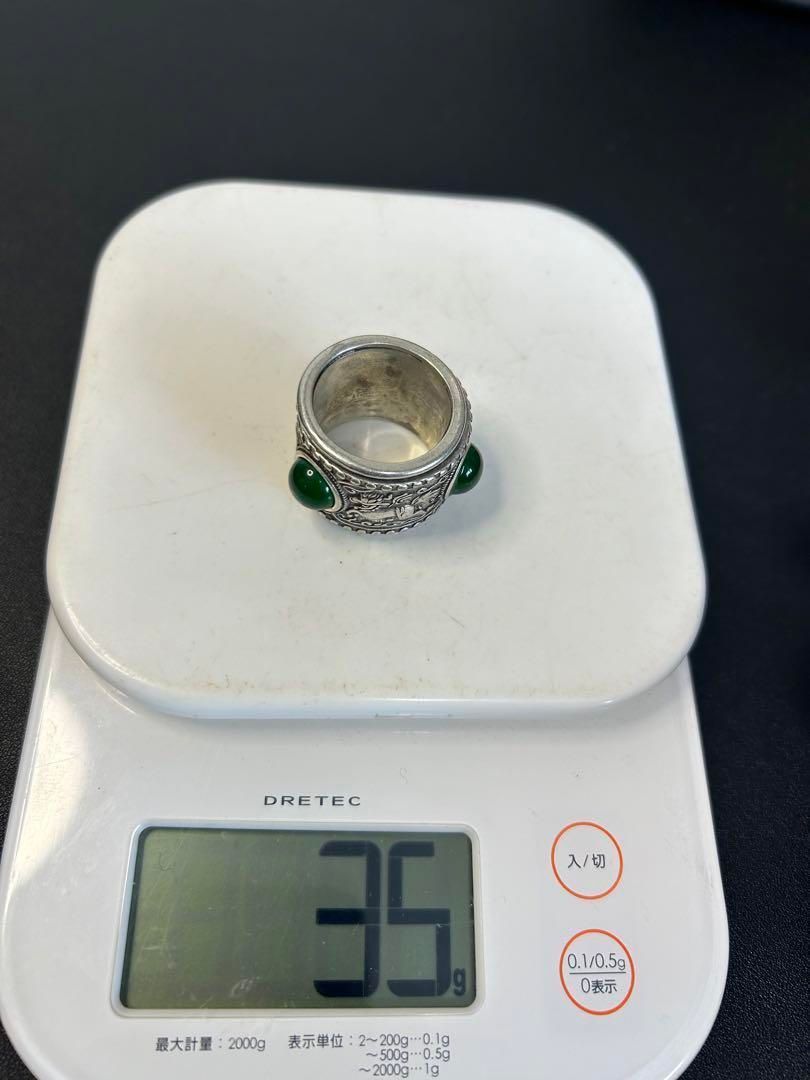 古物骨董麒麟指輪　　親指リング  旧家蔵出し、骨董品、コレクション、古美術品 古物骨董麒麟宝石銀指輪 親指リング 旧家蔵出し、骨董品