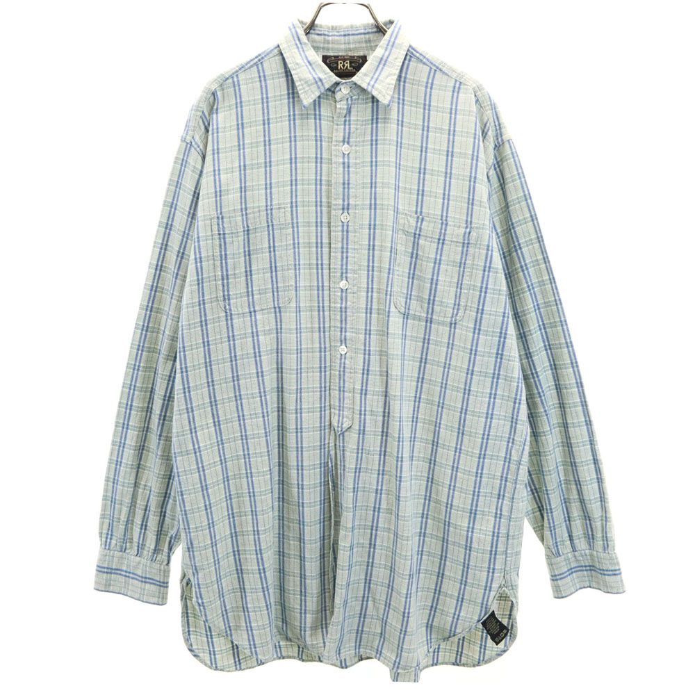 RRL 90s 初期タグ 赤3星 オールド チェック柄 長袖 ハーフボタン