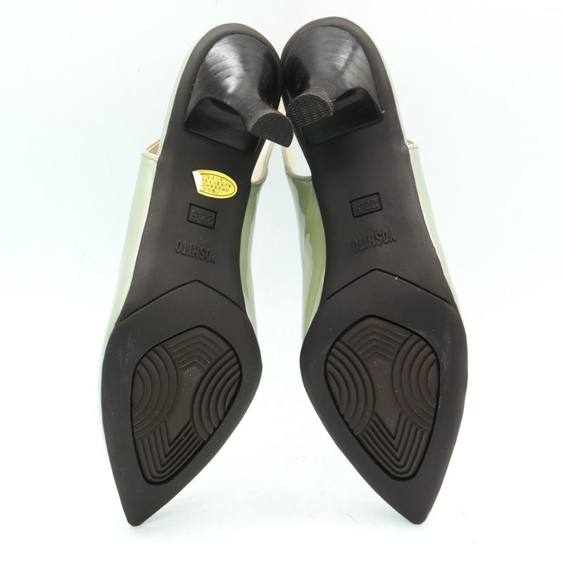 ヨシト パンプス 未使用 エナメル 本革レザー バックストラップ