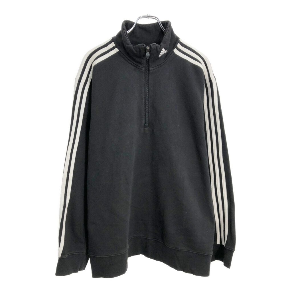 07年製adidasジップアップパーカー古着Y2Kフェードブラック短丈スポーツ adidas Originals アディダスオリジナルス レディース