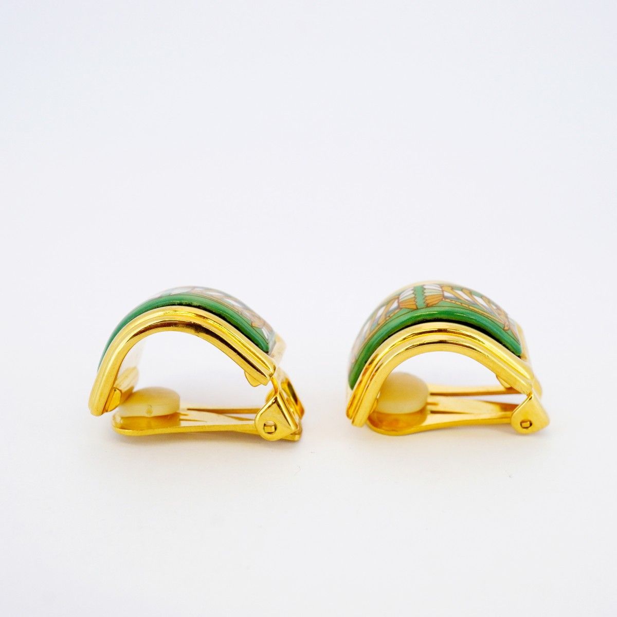 美品 HERMES エルメス エマイユ イエロー・金 バングル PM 【本物保証