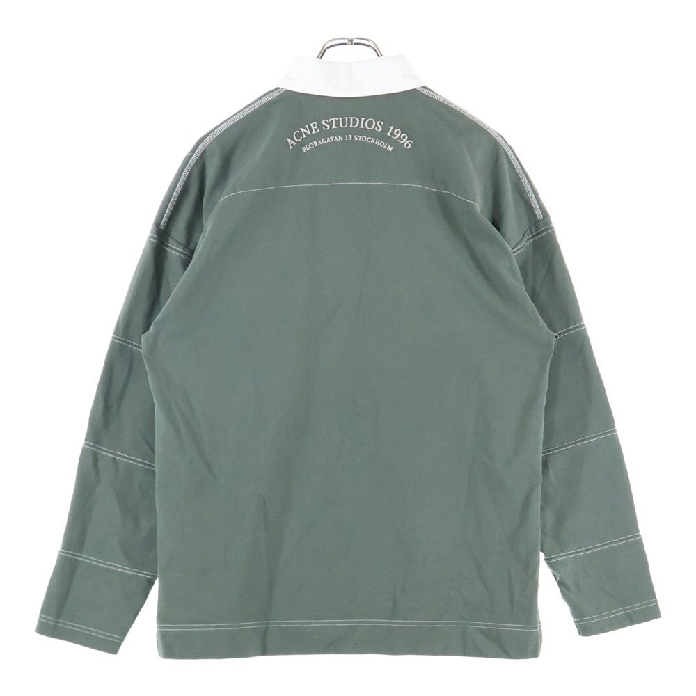 Acne Studios アクネ ストゥディオズ フロントロゴ 長袖Tシャツ ポロシャツ グリーン FN-UX-TSHI000142