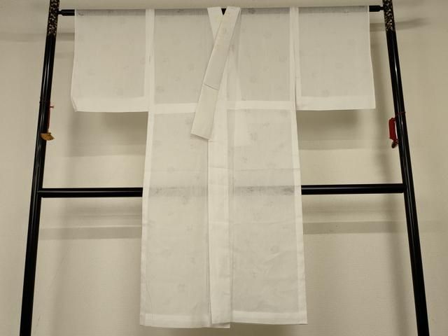 平和屋着物＊夏物 長襦袢 舞花紋紗 白色 半衿刺繍 AABC6884jd