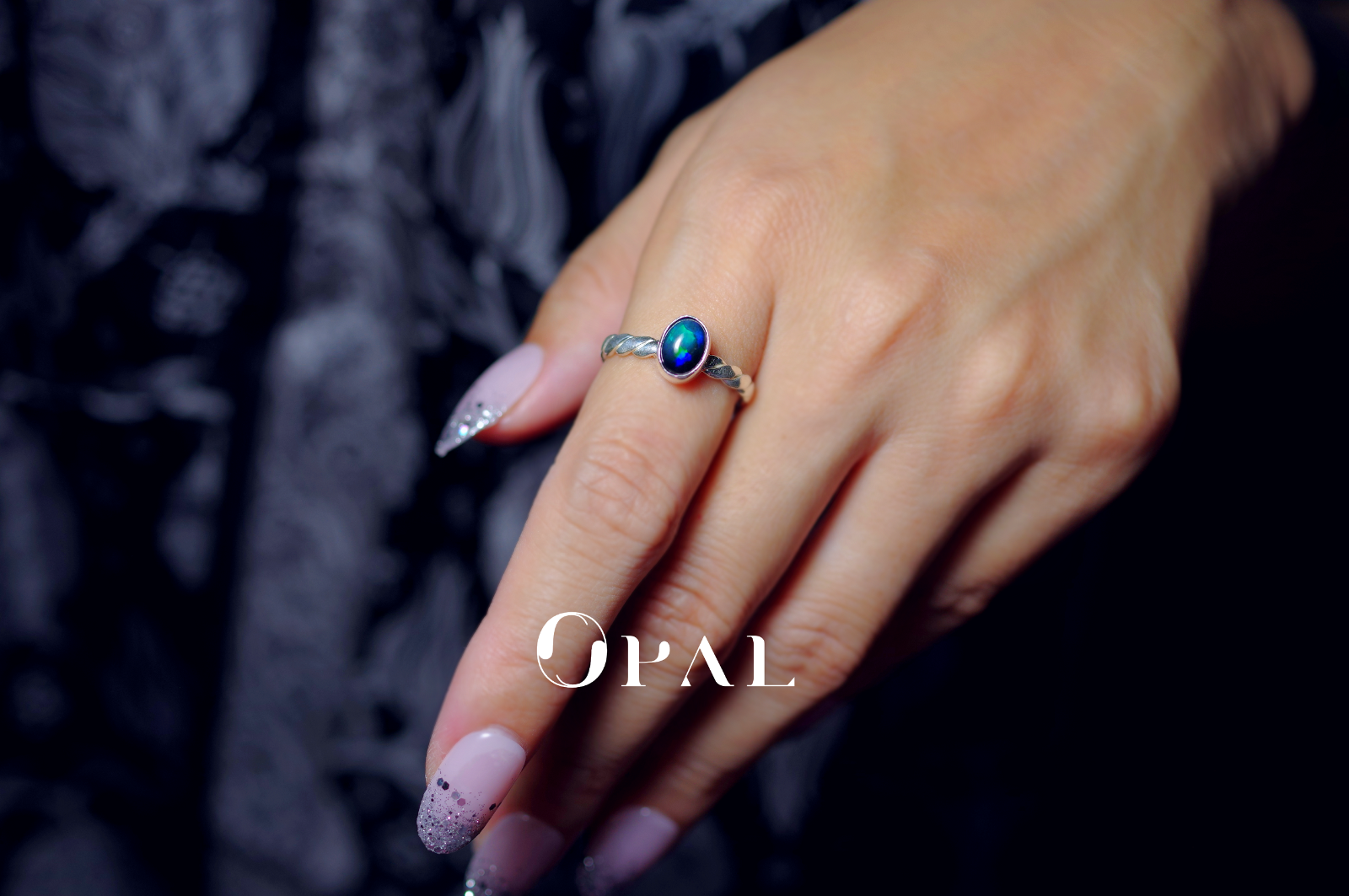 NEW ☆ 新作 ☆『Opal』☆の世界でひとつの天然石リングsilver925