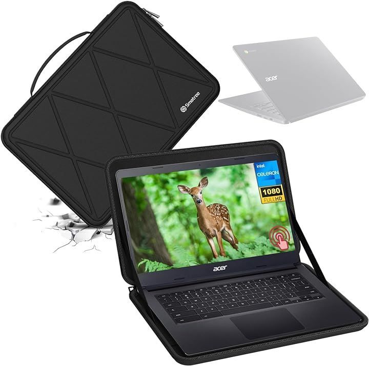 Smatree 互換品 ハードEVA保護スリーブケース 14インチ Acer Chromebook 314-CB314-3H-C41Fなどに適用 防水(Black-For Acer 14インチ, For Acer 14インチ(X8259))