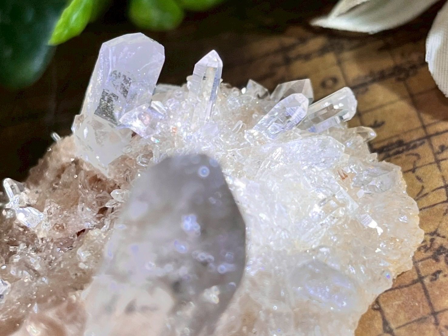 ヒマラヤ マニカラン産 ピンク水晶 原石 クラスター クリスタル