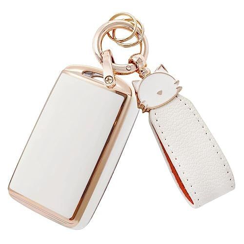 適合マツダB_ホワイト ZANEKO CX-60キーケース適合マツダ 3 CX-30スマートキーケースMX-30 マツダ6 マツダ2 キーカバー ロードスター 新型CX-8 CX-5 CX-3 猫、ホワイト