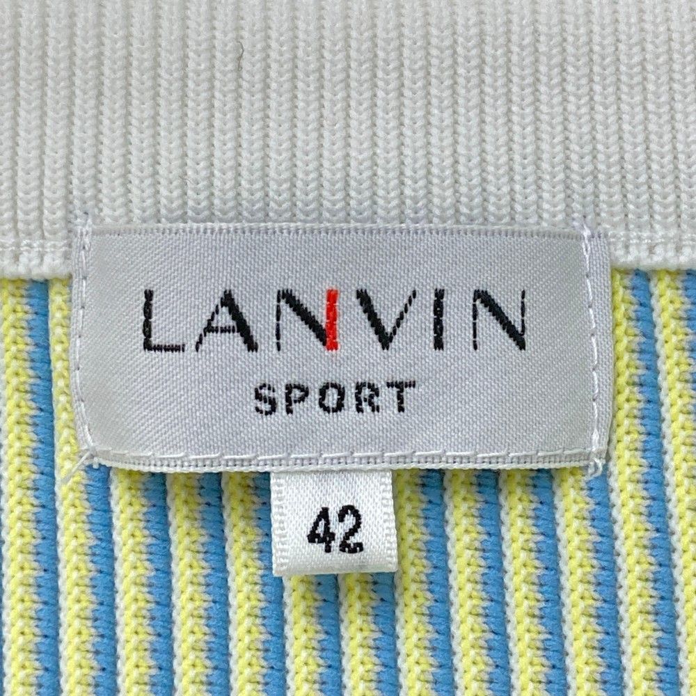 サイズ：42 LANVIN SPORT ランバン スポール  ニットセーター グラフィックロゴ イエロー系 [240101413625] ゴルフウェア メンズ ストスト サイズ：42 LANVIN SPORT ランバン スポール ニットセーター