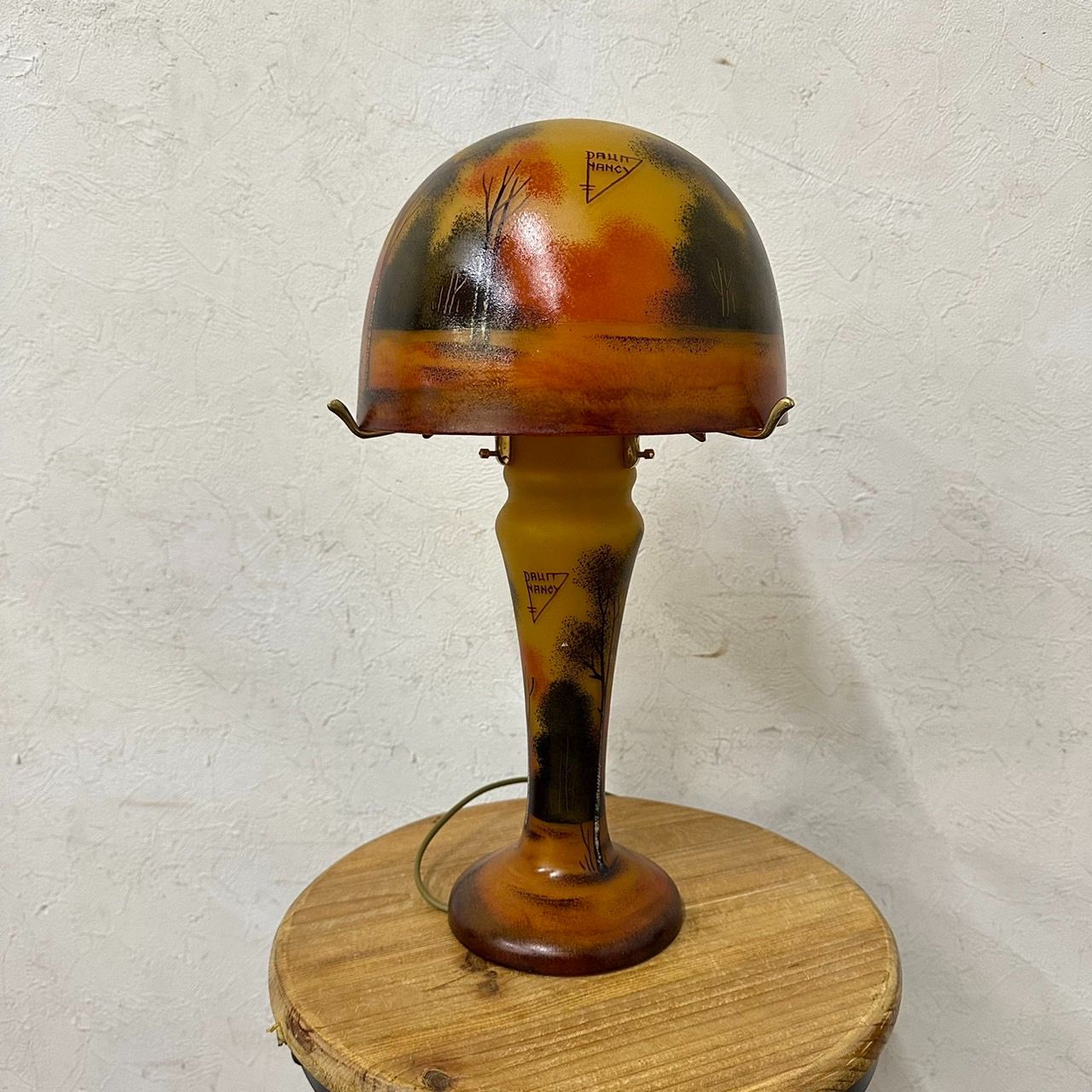 ドームナンシー 吊り卓上照明 アンテルカレール 被せガラス 高さ40cm