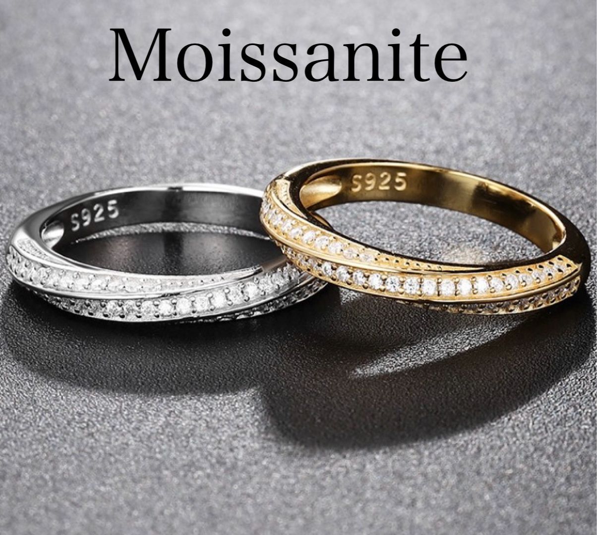 モアサナイト ツイスト フルエタニティ リング ピンクG モアサナイト