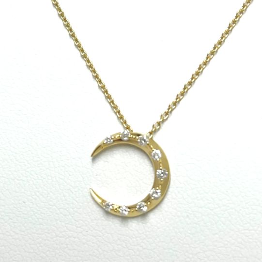 値下げ！AHKAH アーカー エターナルムーン ネックレス K18YG 9P