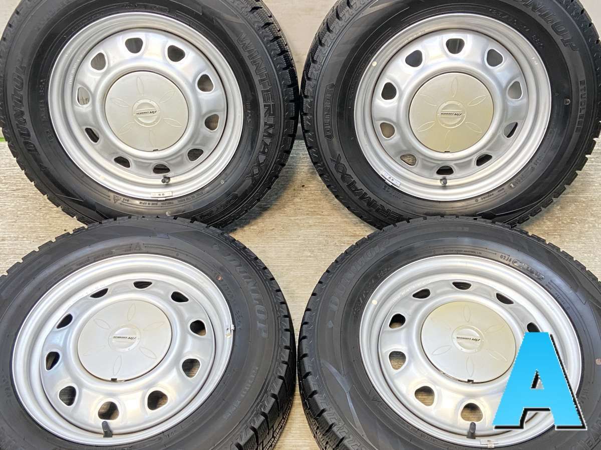 185|70R14 ダンロップ ウィンターマックス WM02 SCHWARZ V6A 14x5.0 100|114.3-4穴 タイヤ スタッドレスタイヤ ホイールセット 4本セット w14251006009