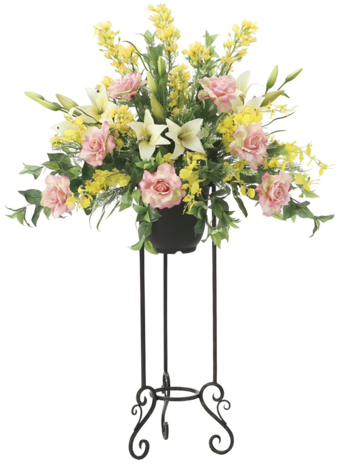 光触媒 人工観葉植物 フェイクグリーン フレッシュローズスタンド1.2m