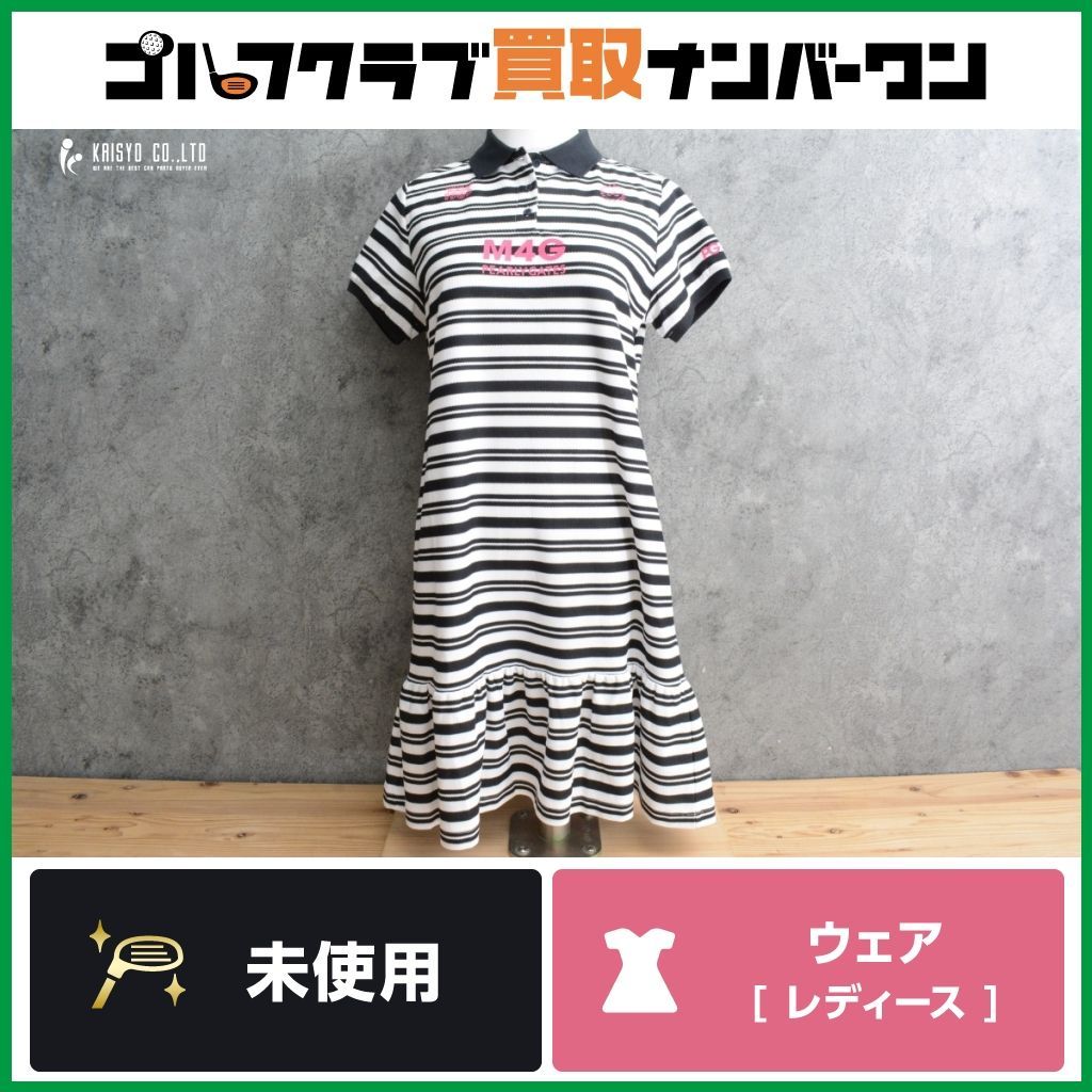 ♥品 レディース パーリーゲイツ PEARLY GATES レディース ワンピース ボーダー柄 ブラック|ホワイト サイズ1 055-3224612