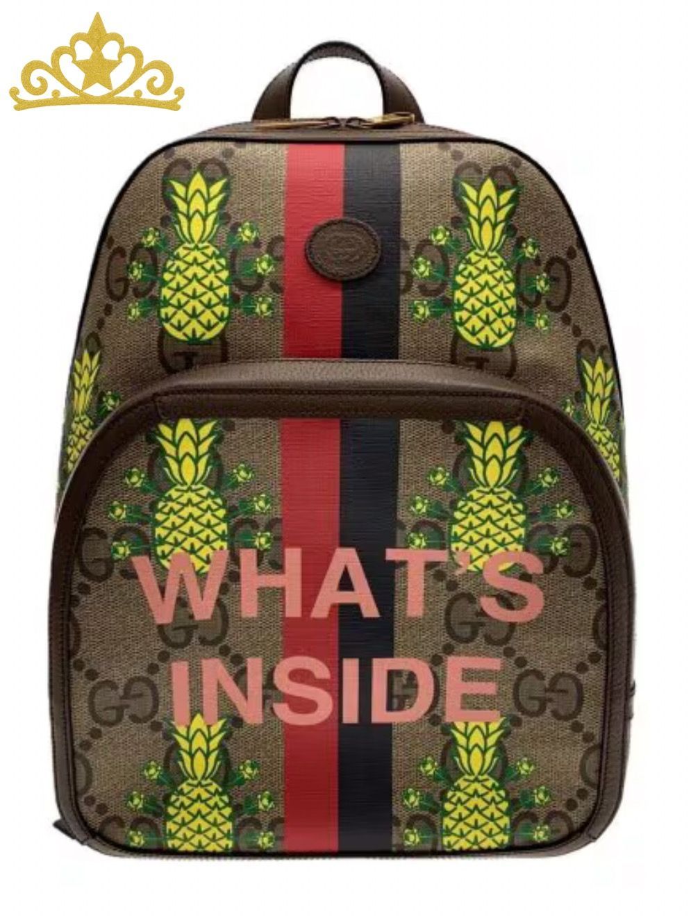 GUCCI GGスプリーム フルーツ柄 バックパック レディース メンズ リュックサック