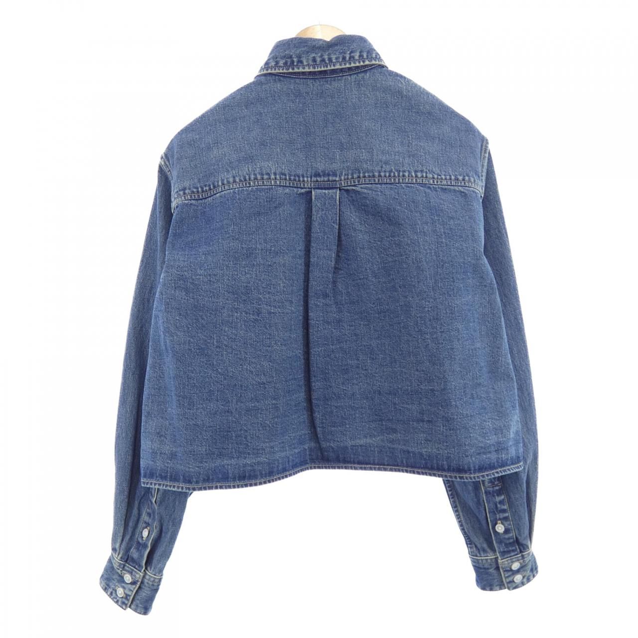 セリーヌ CELINE ユニオンオーシャンウォッシュデニム クロップドシャツ トリオンフ 2T187459N シャツ