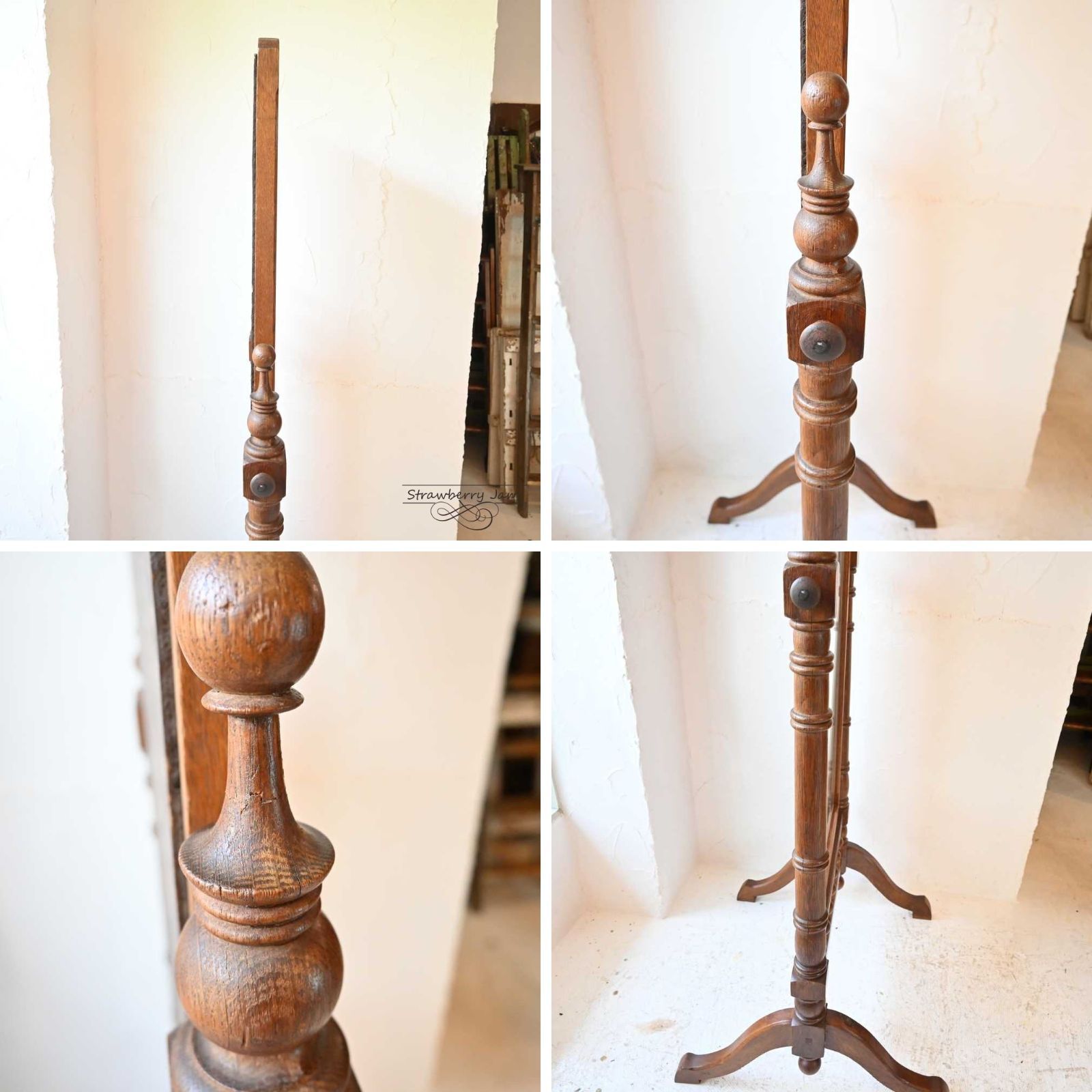 IFU-398 フランスアンティーク ミラー 姿見 全身鏡 スタンドミラー