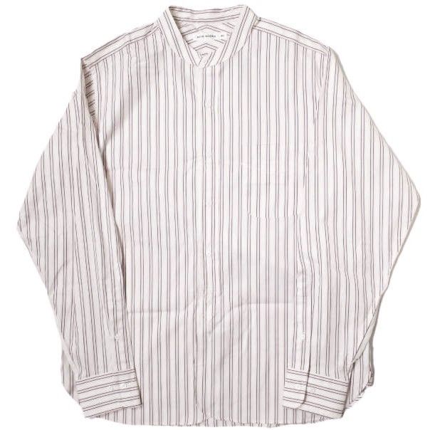 SCYE BASICS サイベーシックス 日本製 STRIPED COTTON OXFORD GRANDAD