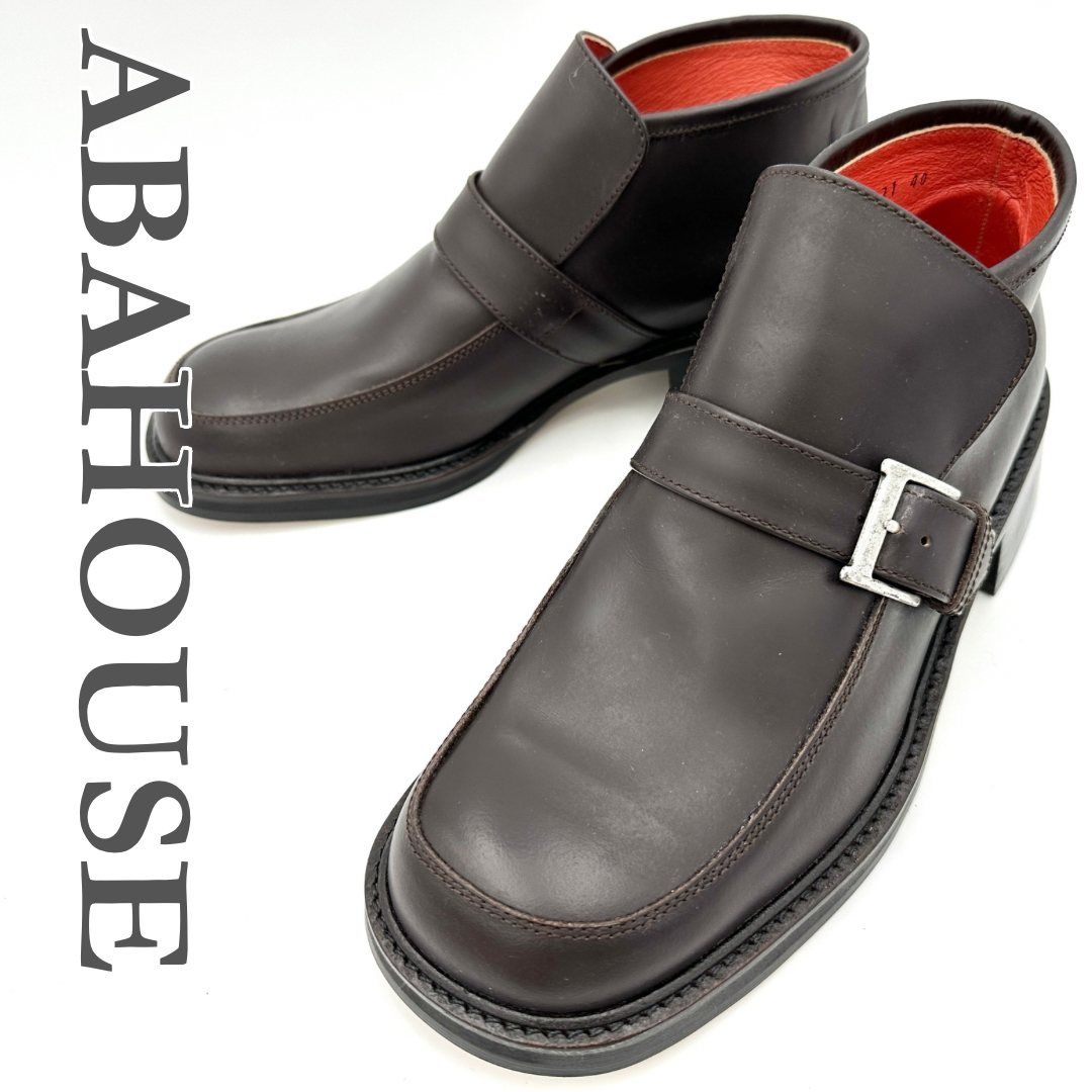 ABAHOUSE ハイカットローファー レザー スクエアトゥ ブラウン 1938T