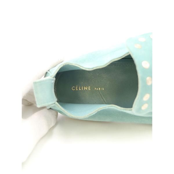 CELINE セリーヌ 19SS スタッズベロアモカシンシューズ サックス