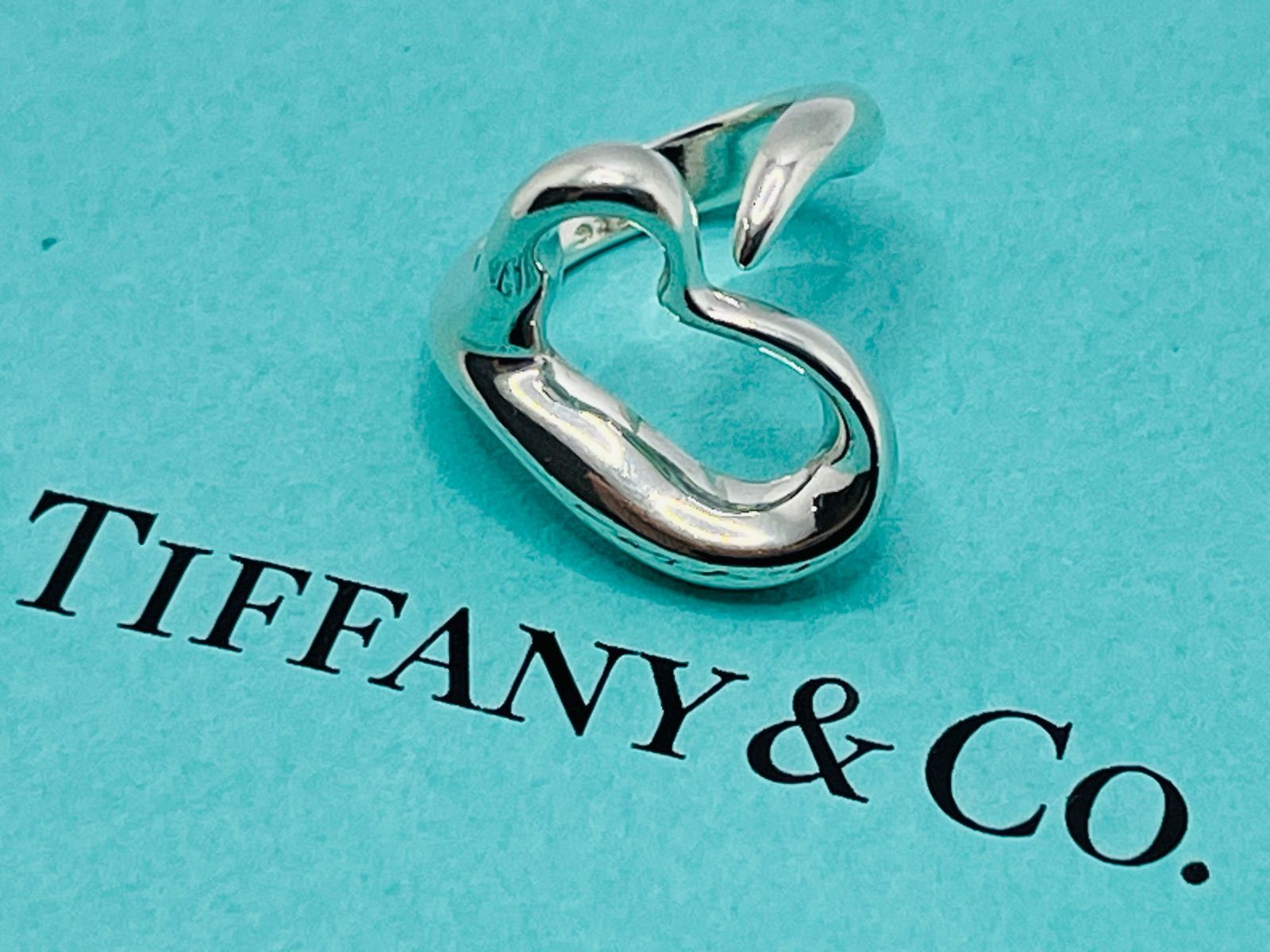 a032 Tiffany-Co. ティファニー オープンハート リング シルバー925 約5号