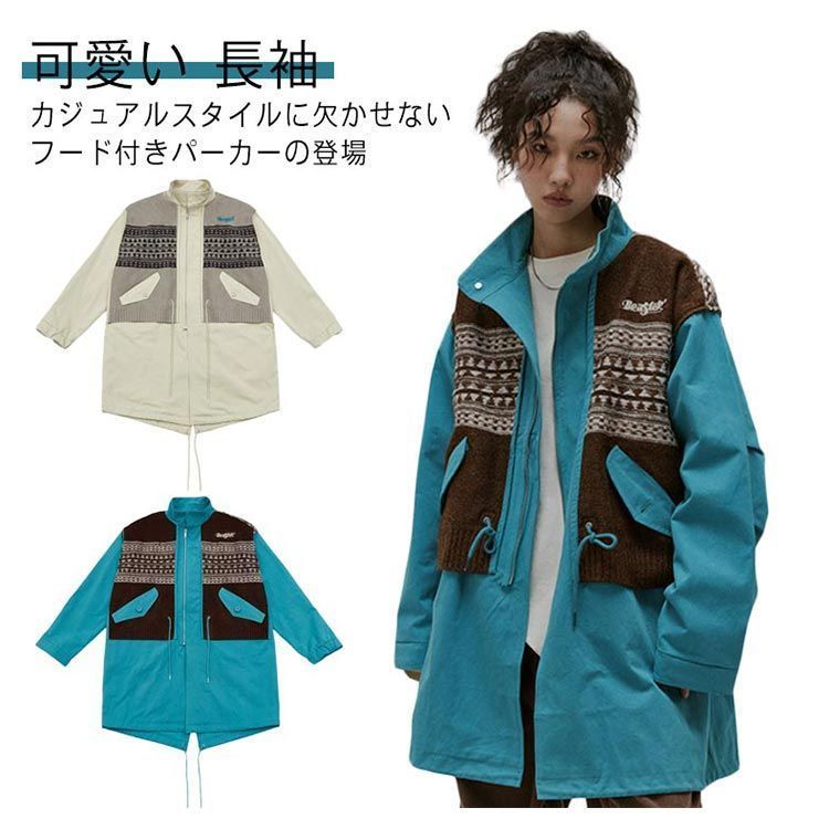 ジップアップ ミドル丈コート ハイネック スプリングコート トレンチ 春 M トレンチコート レディース 長袖 前開き 切り替え ゆったり 冬 お洒落 トップス ニット きれいめ cjfj144092 SIROKUMA-CORPORATION_COM