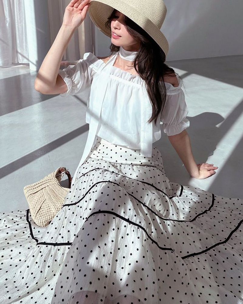 チョーカーコンビブラウス