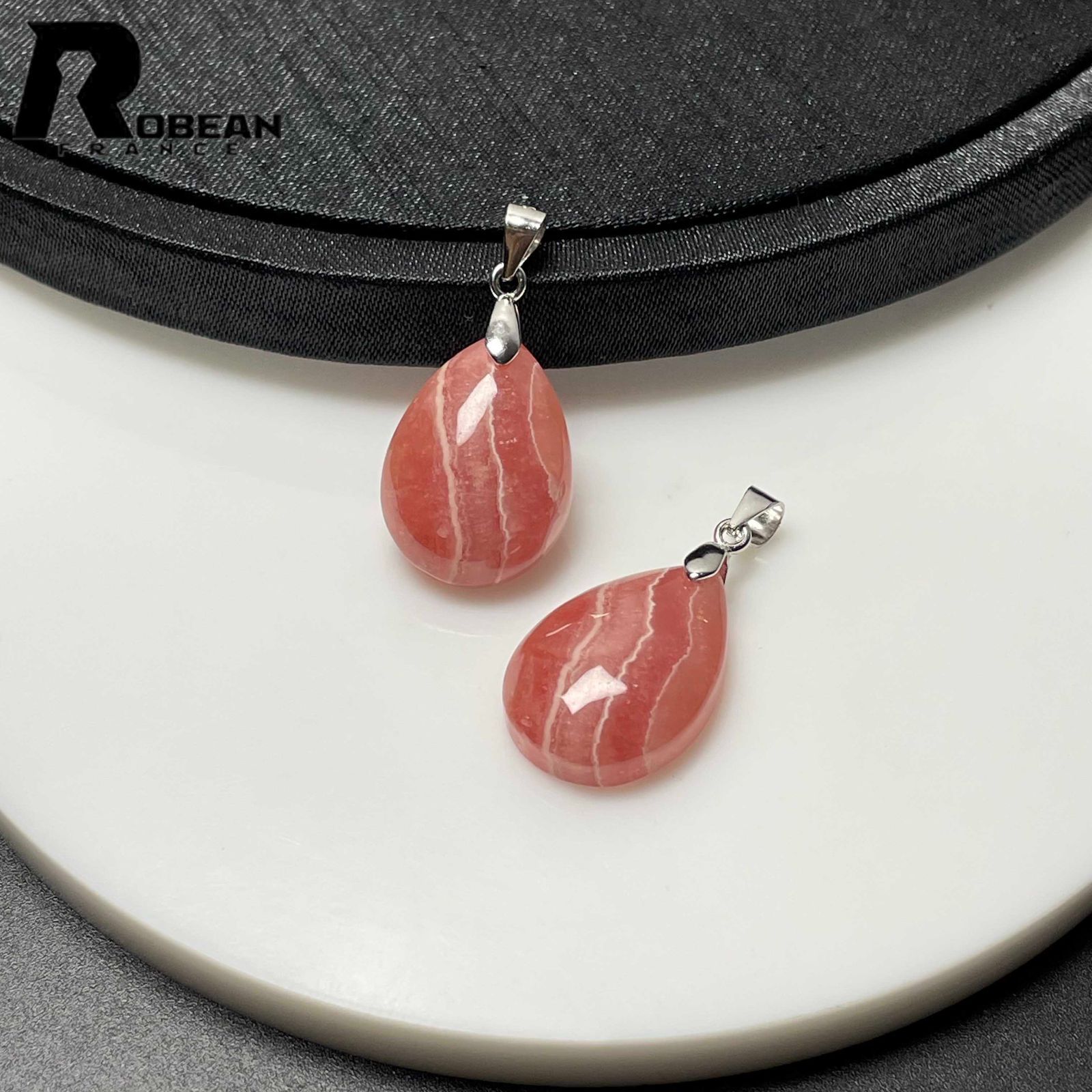 EU製 定価9万円 ROBEAN インカローズペンダント 2点セット パワーストーン アクセサリー 天然石 幸運 M0424063