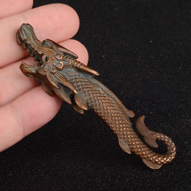 銅細工 金竜魚 茶寵 文鎮 鎮紙 装飾品 工芸品 美術品 置物 銅 細工 神獣竜魚 筆架 茶寵 文房具 書道具 装飾品 工芸品 置物