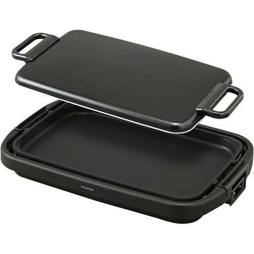 5営業日で発送 IRISOHYAMA アイリスオーヤマ アイリスオーヤマ ホットプレート 大型 ワイド プレート 1枚 平面 蓋付き SWHP-011-B ブラック