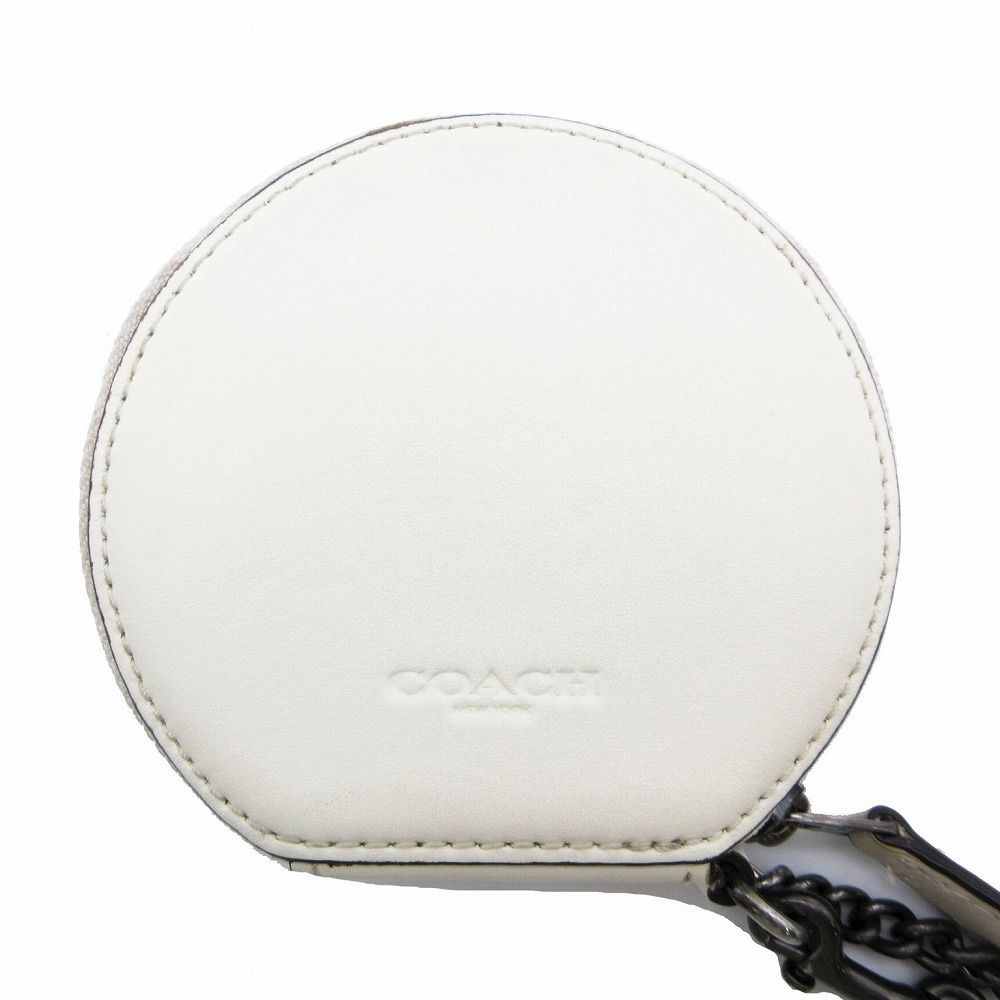 COACH コーチ レザーコインケース ポーチ サメ 鮫 ホワイト