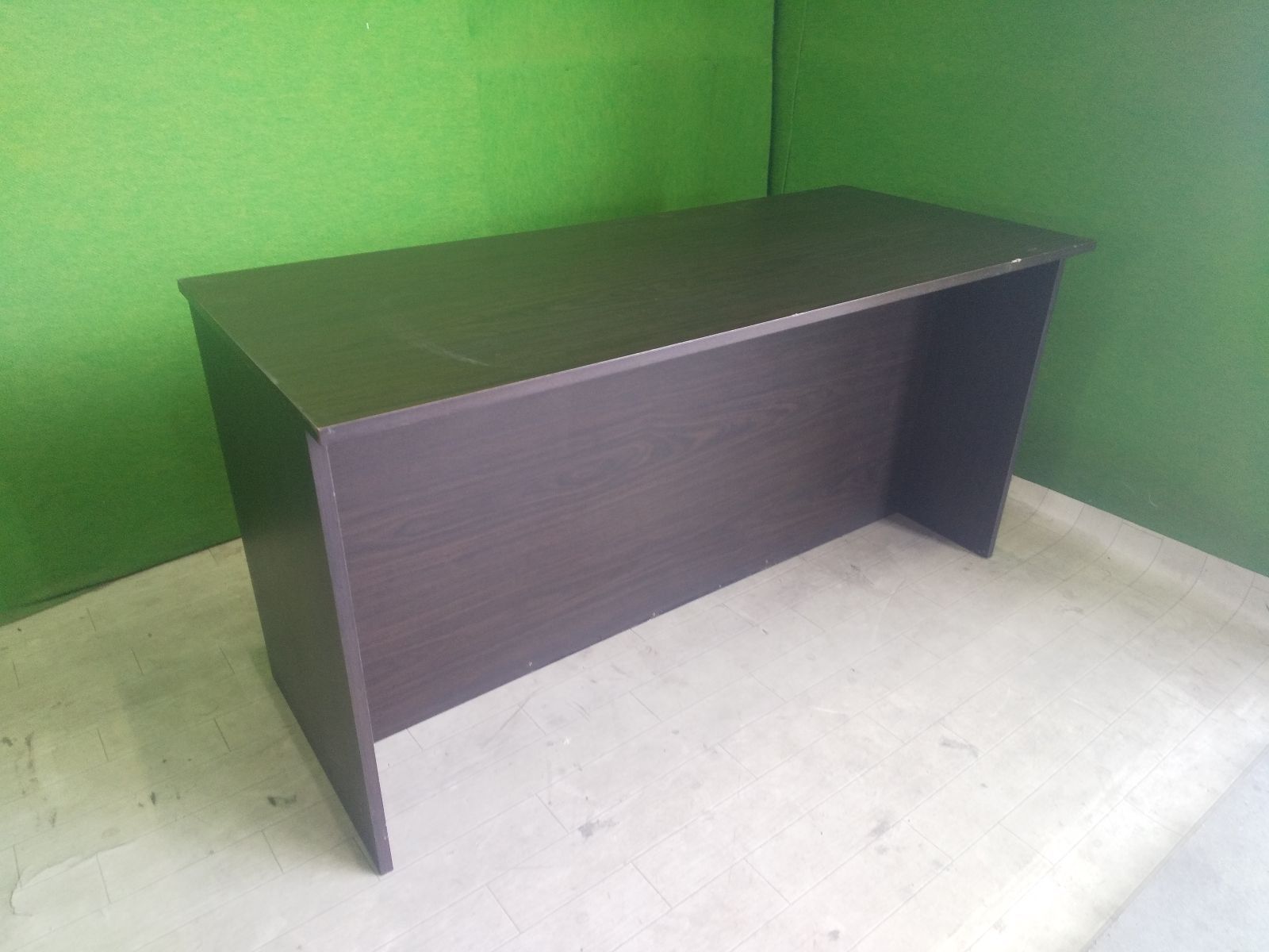 木製 W140cm ウッド製 ダークブラウンのレジカウンター（キズ・汚れ