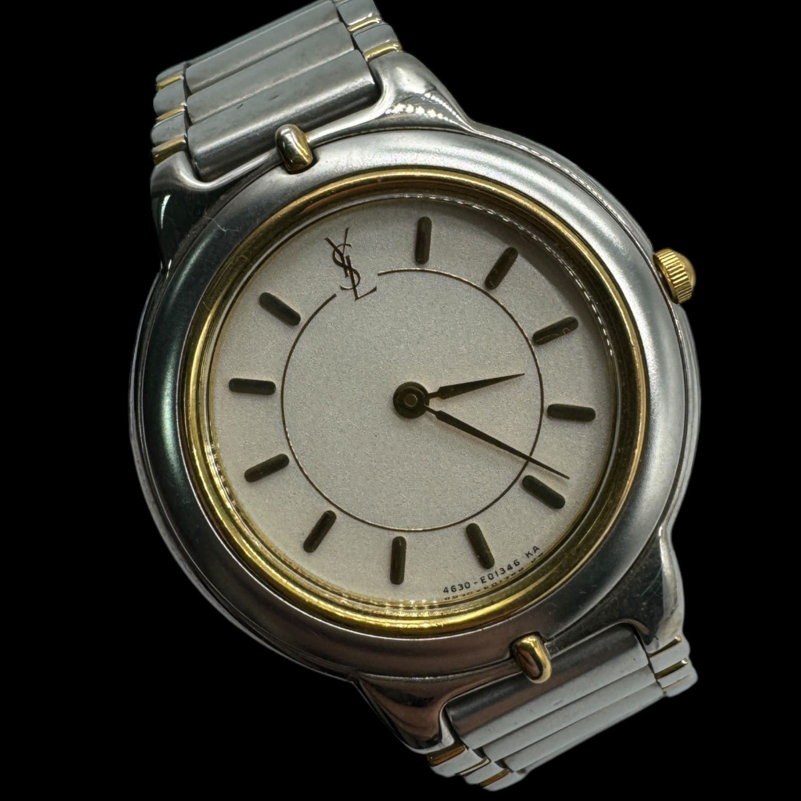 イヴサンローラン YSL ラウンド ロゴ盤面 レディース 腕時計 クォーツ イヴサンローラン YSL ロゴサークル ラウンド レディース 腕時計