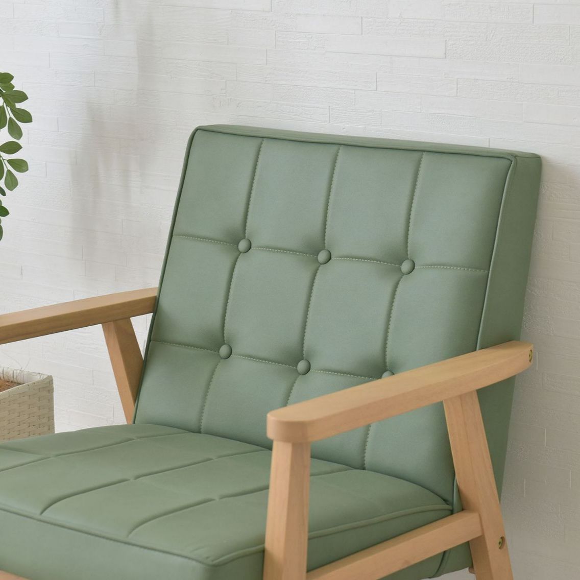 1人掛 フェイクレザーソファ