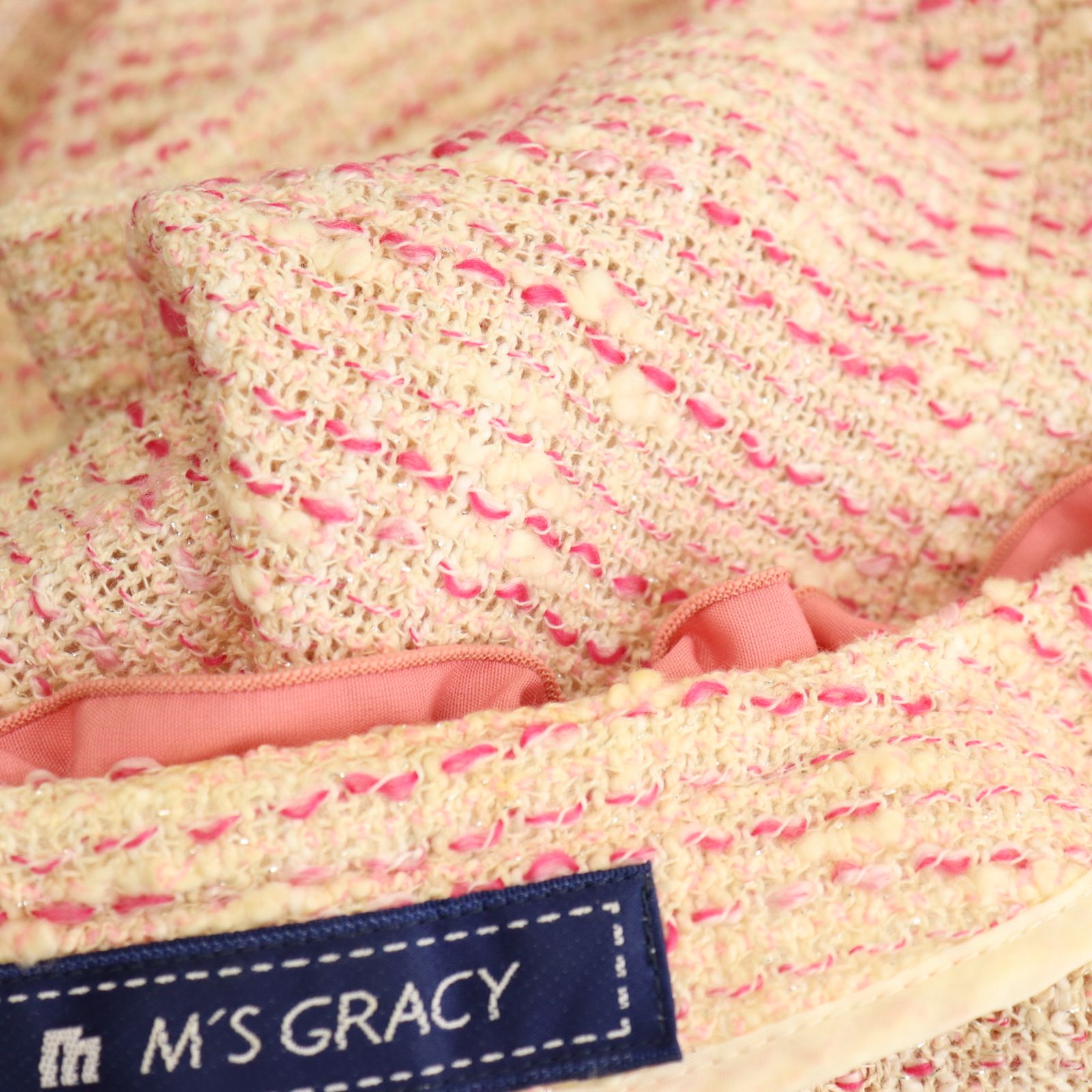 美品　M'S GRACY セットアップ フォーマル　ピンク　丸ボタン　ツイード 楽天市場】ツイード（ブランドエムズグレイシー）（スーツ