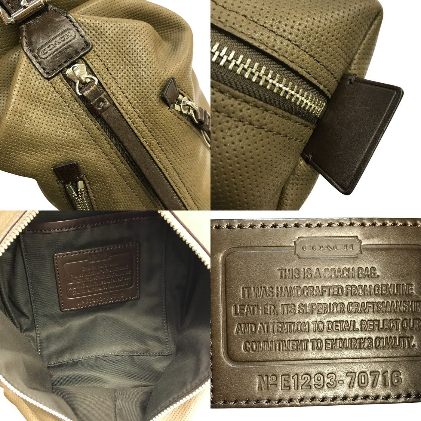 COACH コーチ トンプソン ボディバッグ メンズ パンチング レザー